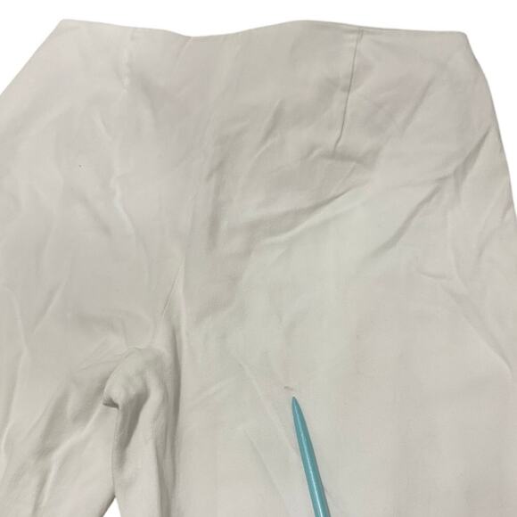 Elie Tahari White Side Zip Trousers Women’s 6 Straight Leg Minimalist Work Pants - Picture 8 of 9